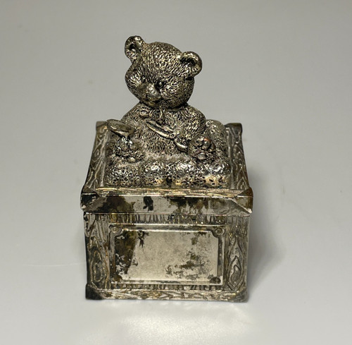 Vintage teddy bear - teddy, silver