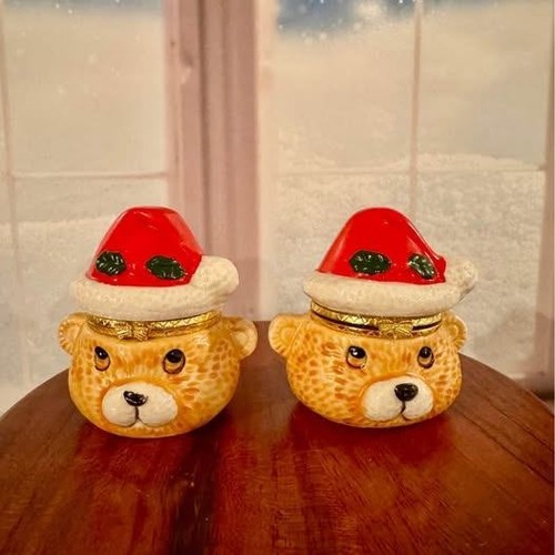 Vintage santa bear trinket - vintage,